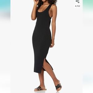 The Drop Women's Yasmin Rib Midi Sweater Tank Dress in Black